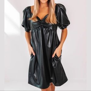 Impeccable Pig Black Leather Dress